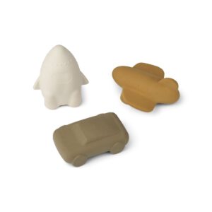 Liewood Jacob Natural Rubber Speelgoed - 3-pack | Golden Caramel Multi Mix