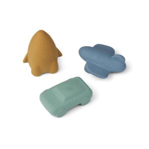 Liewood Jacob Natural Rubber Speelgoed - 3-pack | Blue Multi Mix