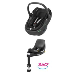 Autostoel Maxi-Cosi Coral Black 360° Essential Black met FamilyFix 360°