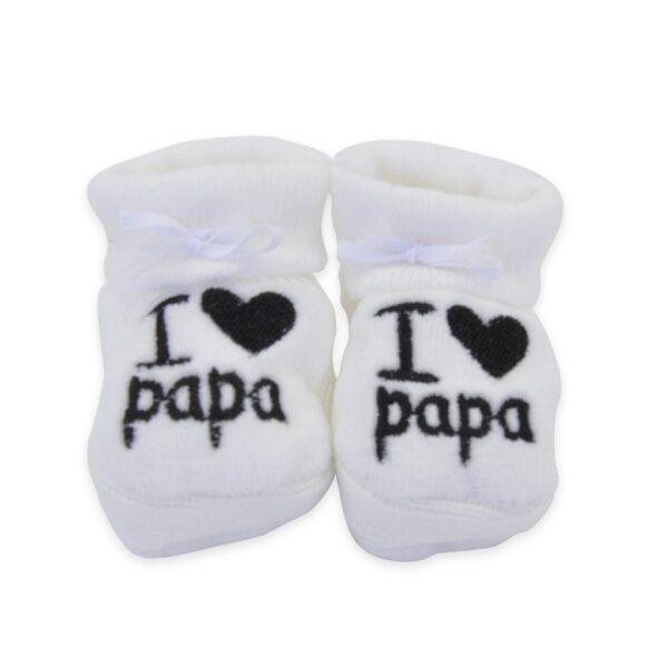 Babyslofjes | Ik ♥ Papa | Zwart/Wit