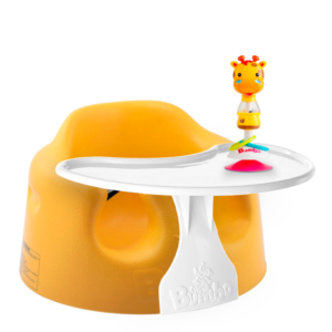 Bumbo Floor Seat - Mimosa Yellow&Speeltafeltje&Suction Toys - Gwen Giraf - Kinderstoelen