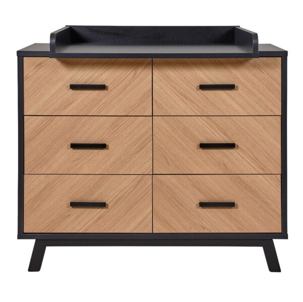 Commode Venice Fishbone Luxe Black (6 lades)
