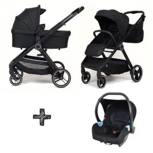 Kinderwagen Novi Baby® Neo Black/Black Grip 3-in-1 Incl. Autostoel Onyx Black