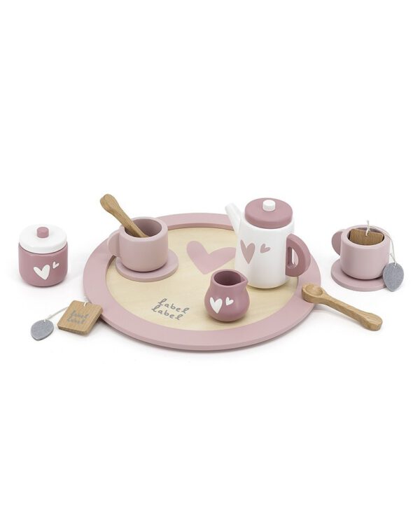 Label Label Tea Set - Pink - Houten speelgoed