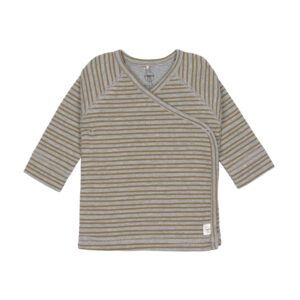 Lässig Kimono Shirt GOTS Striped grey mélange