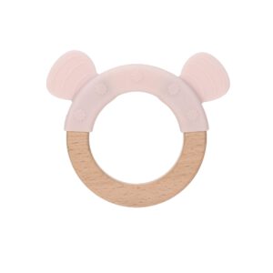 Lässig Teether Ring Wood Silicone Little Chums - Mouse - Bijtringen