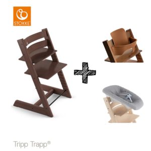 SET | Kinderstoel Stokke® Tripp Trapp® Walnut Brown met Babyset & Newbornset