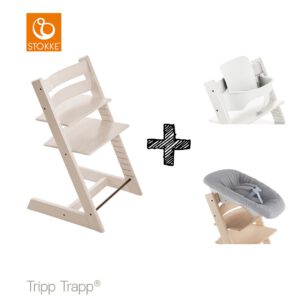 SET | Kinderstoel Stokke® Tripp Trapp® White Wash met Babyset & Newbornset