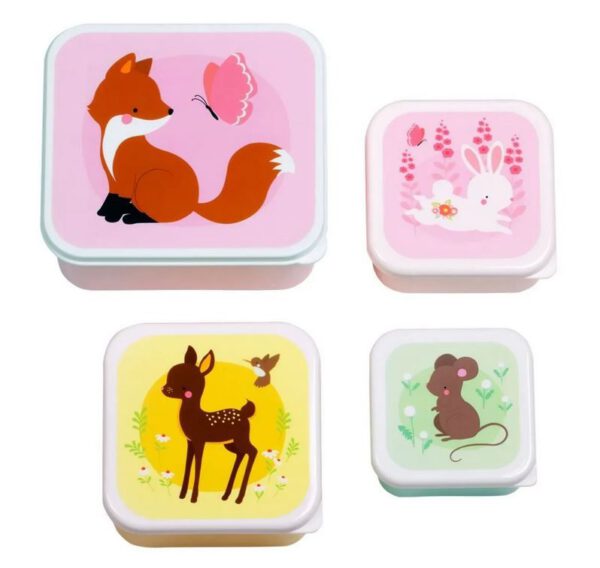 Snack Box Set A Little Lovely Company Forest Friends 4st.